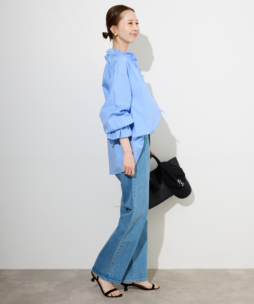 SLOBE IENA（スローブイエナ）の「《一部WEB・店舗限定カラーあり》タイプライターフリルカラーブラウス（シャツ/ブラウス・レディース・ベージュ系その他/サックスブルー/ラベンダー/スカイブルー・FREE）」の19枚目の写真