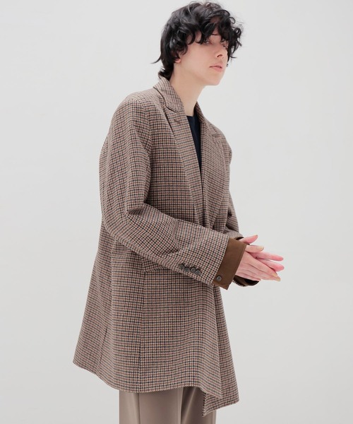 venit(ヴェニット)の「VENIT / CHECK WIDE JACKET(チェックワイドジャケット VEV-5530-B)(テーラードジャケット・レディース・ベージュ・38)」の2枚目の写真