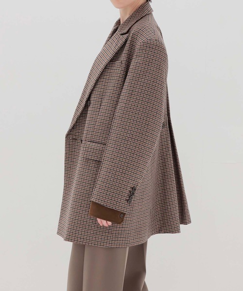 venit(ヴェニット)の「VENIT / CHECK WIDE JACKET(チェックワイドジャケット VEV-5530-B)(テーラードジャケット・レディース・ベージュ・38)」の5枚目の写真
