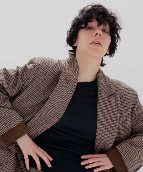 venit(ヴェニット)の「VENIT / CHECK WIDE JACKET(チェックワイドジャケット VEV-5530-B)(テーラードジャケット・レディース・ベージュ・38)」の6枚目の写真