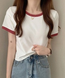 シンプルコーデのワンポイントに可愛い!リンガーTシャツ
