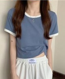 シンプルコーデのワンポイントに可愛い!リンガーTシャツ