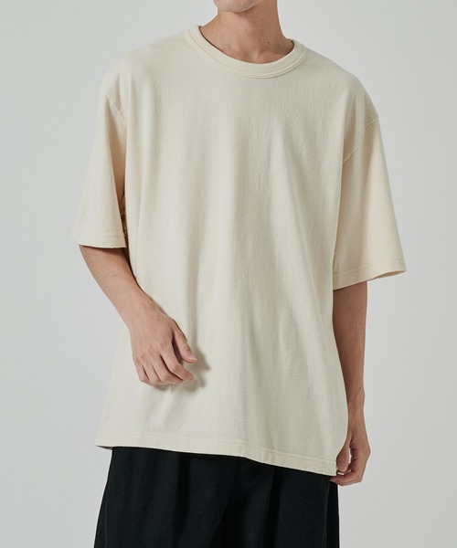 blurhms（ブラームス）の「【blurhms】Co/Silk Nep Plain Tee（Tシャツ/カットソー・メンズ・アイボリー/ブラック/ピンク・2/3）」の2枚目の写真