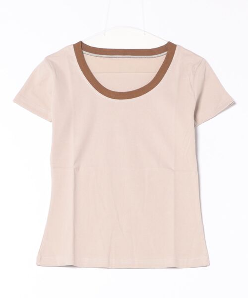 Coo+i(クーイ)の「スリムフィットバイカラー半袖Tシャツ(Tシャツ/カットソー・レディース・モカ/グレー/ホワイト/ブラック・FREE)」の19枚目の写真