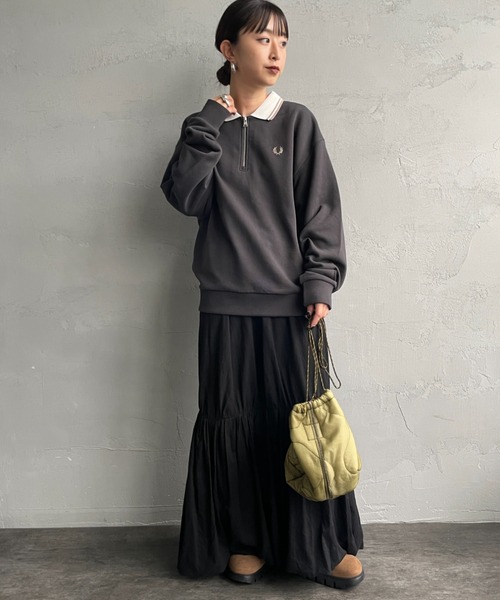 FRED PERRY/フレッドペリー] ハーフジップ ポロカラー スウェット