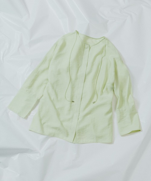 ADAM ET ROPE'（アダムエロペ）の「リネン2WAYブラウス（シャツ/ブラウス・レディース・ホワイト系その他6/ブラック/ライトグリーン・FREE）」の4枚目の写真