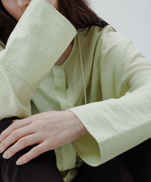 ADAM ET ROPE'（アダムエロペ）の「リネン2WAYブラウス（シャツ/ブラウス・レディース・ホワイト系その他6/ブラック/ライトグリーン・FREE）」の9枚目の写真