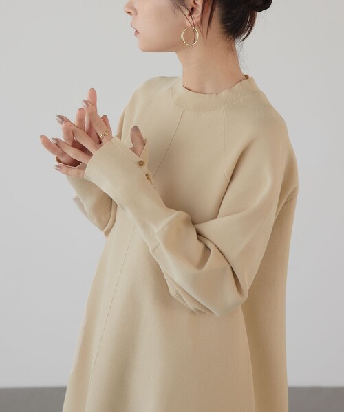 EMMEL REFINES＞EM クルーネック Aライン ミニワンピース（ワンピース