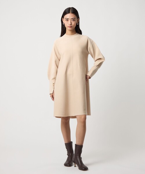 ＜EMMEL REFINES＞EM クルーネック Aライン ミニワンピース EMMEL REFINES＞EM クルーネック Aライン ミニワンピース（ワンピース