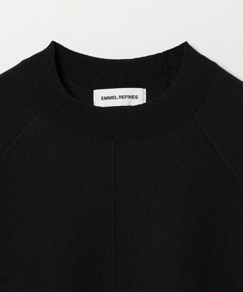 EMMEL REFINES(エメルリファインズ)の「<EMMEL REFINES>EM クルーネック Aライン ミニワンピース(ワンピース・レディース・ブラック/ベージュ・FREE)」の5枚目の写真