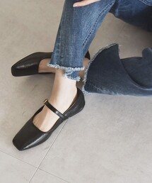 quaranciel（カランシエル）の「quaranciel: ストラップ スクエア フラット シューズ（パンプス・レディース）」