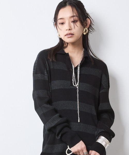 CHIC STYLE(シックスタイル)の「ポロニットマキシワンピース<大きいサイズ有>シックスタイル(ワンピース・レディース・グレー系/モカ・LL/M/5L/4L/3L/L)」の1枚目の写真