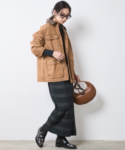 CHIC STYLE(シックスタイル)の「ポロニットマキシワンピース<大きいサイズ有>シックスタイル(ワンピース・レディース・グレー系/モカ・LL/M/5L/4L/3L/L)」の5枚目の写真