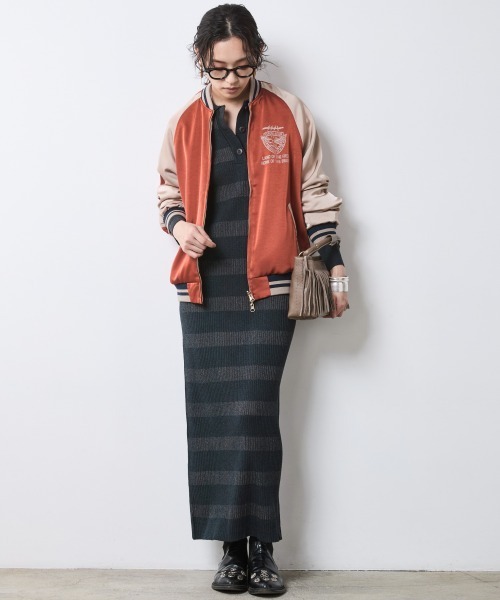 CHIC STYLE(シックスタイル)の「ポロニットマキシワンピース<大きいサイズ有>シックスタイル(ワンピース・レディース・グレー系/モカ・LL/M/5L/4L/3L/L)」の6枚目の写真