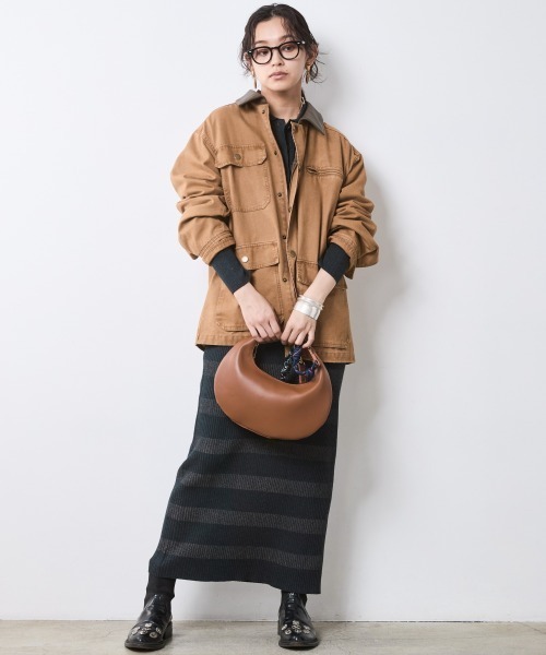 CHIC STYLE(シックスタイル)の「ポロニットマキシワンピース<大きいサイズ有>シックスタイル(ワンピース・レディース・グレー系/モカ・LL/M/5L/4L/3L/L)」の8枚目の写真