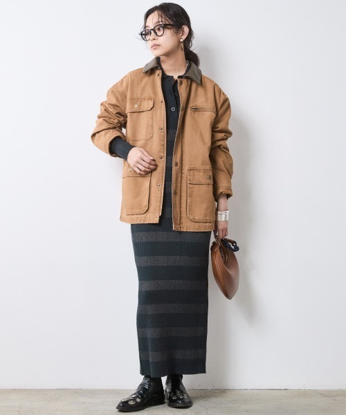 CHIC STYLE(シックスタイル)の「ポロニットマキシワンピース<大きいサイズ有>シックスタイル(ワンピース・レディース・グレー系/モカ・LL/M/5L/4L/3L/L)」の12枚目の写真