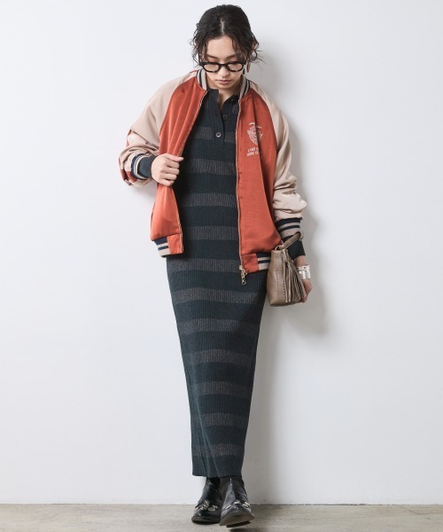 CHIC STYLE(シックスタイル)の「ポロニットマキシワンピース<大きいサイズ有>シックスタイル(ワンピース・レディース・グレー系/モカ・LL/M/5L/4L/3L/L)」の16枚目の写真
