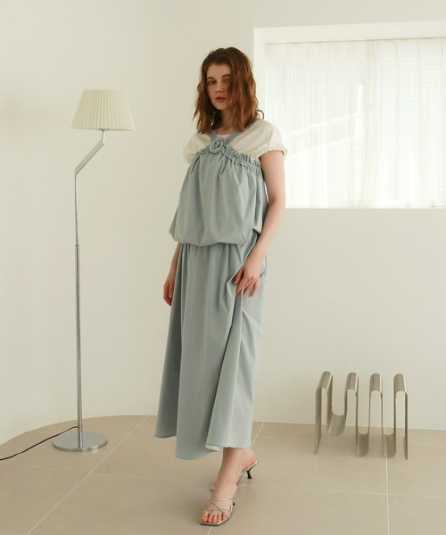 mic by Olu.(ミックバイオルドット)の「< ZOZOTOWN限定 >ローズモチーフセットアップ(セットアップ・レディース・ホワイト/ブルー・FREE)」の19枚目の写真