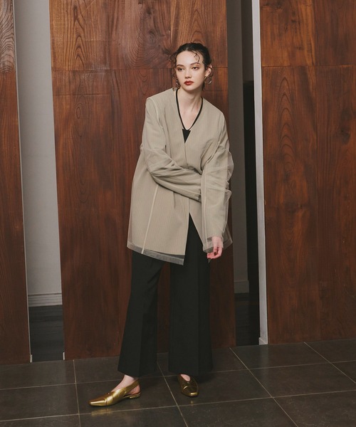 ANDRESD（アンドレスド）の「ノーカラージャケット（ノーカラージャケット・レディース・チャコール・S）」の9枚目の写真