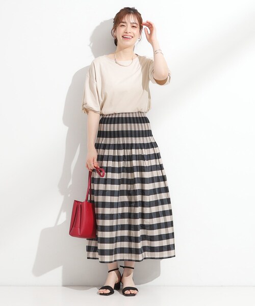 DRESKIP(ドレスキップ)の「【ひんやり/洗える/S-LL】袖ねじりシルケットトップス(Tシャツ/カットソー・レディース・オフホワイト/オレンジ/ライトベージュ/ブラック・04/03/02/01)」の19枚目の写真
