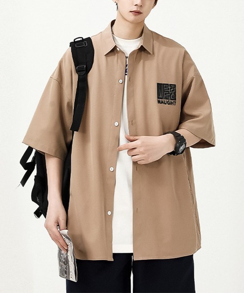 SBG(エスビー)の「SBG オーバーサイズシャツ(シャツ/ブラウス・メンズ・ベージュ/ホワイト/ネイビー・X-LARGE/LARGE/MEDIUM)」の1枚目の写真