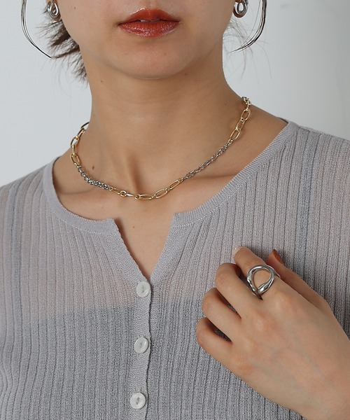 COLONY 2139（コロニートゥーワンスリーナイン）の「MIXチェーンネックレス（ネックレス・レディース・シルバー/シルバー×ゴールド・FREE）」の2枚目の写真