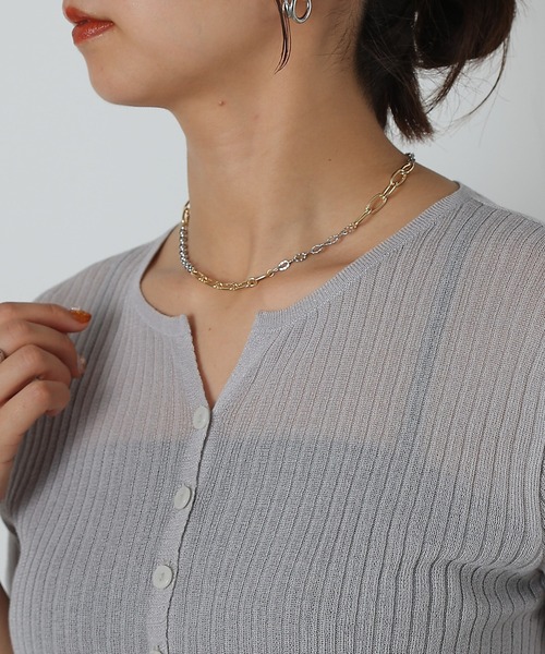 COLONY 2139（コロニートゥーワンスリーナイン）の「MIXチェーンネックレス（ネックレス・レディース・シルバー/シルバー×ゴールド・FREE）」の12枚目の写真