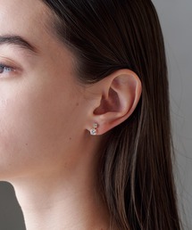 【ALLURELLE】silver925 キュービックジルコニアダブルピアス KNF-TP