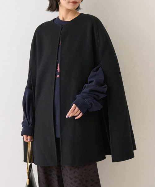 マント・ロギィ ウールSuper110's】リバーマントコート（ポンチョ）｜Rouge vif