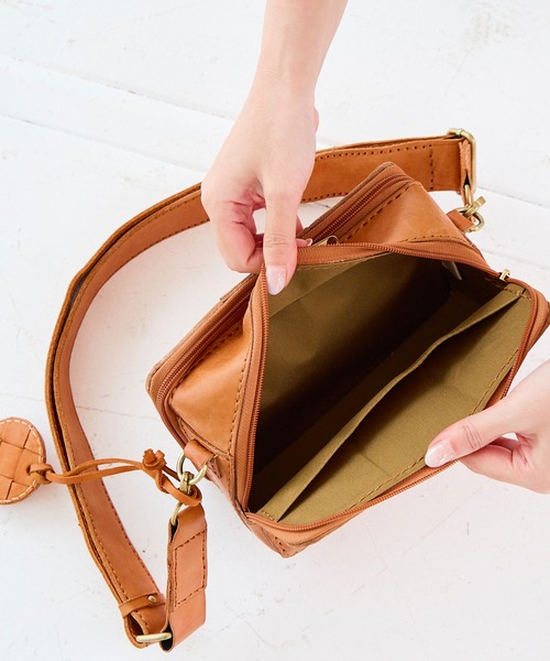 zucchero（ズッケロ）の「お財布ショルダーバッグ ショルダーバッグ レディース 本革 財布 旅行バッグ 40091（ショルダーバッグ・レディース・ブラック/ブラウン・FREE）」の6枚目の写真