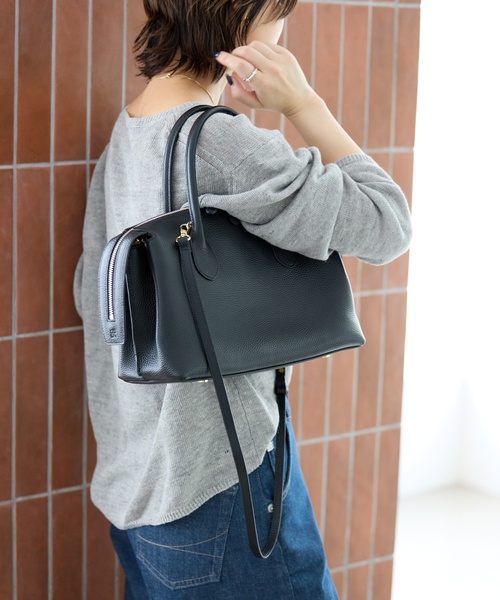 story.（ストーリー）の「Story./ストーリー レザーボストン（ボストンバッグ・レディース・ブラウン/ブラック・FREE）」の2枚目の写真