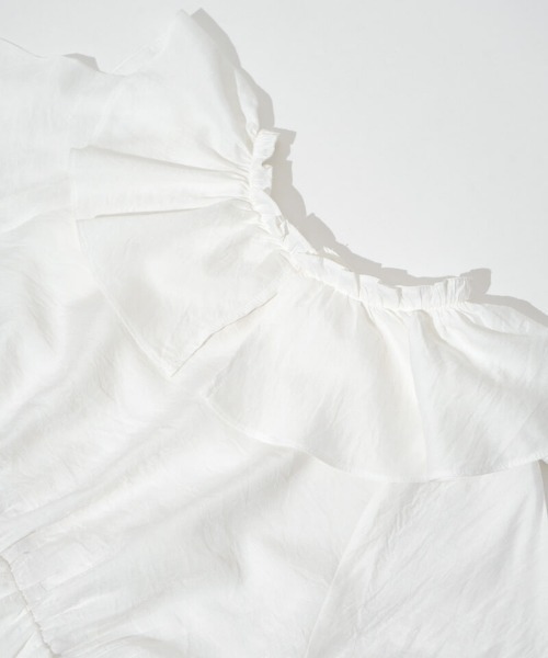 flower（フラワー）の「パールラッフルドブラウス（シャツ/ブラウス・レディース・ホワイト/ベージュ・FREE）」の5枚目の写真