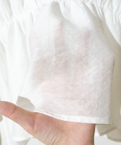 flower（フラワー）の「パールラッフルドブラウス（シャツ/ブラウス・レディース・ホワイト/ベージュ・FREE）」の13枚目の写真