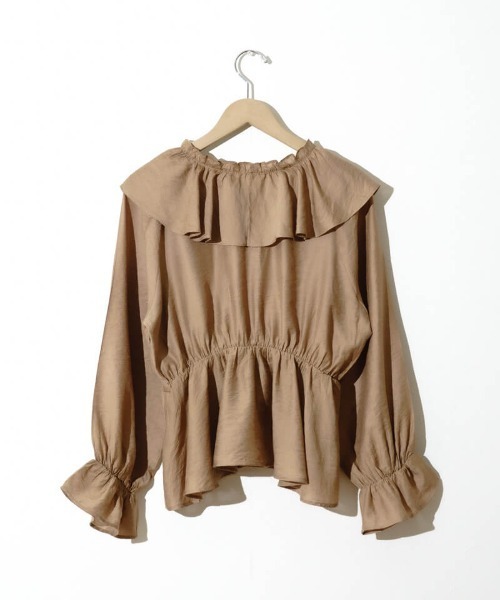 flower（フラワー）の「パールラッフルドブラウス（シャツ/ブラウス・レディース・ホワイト/ベージュ・FREE）」の16枚目の写真