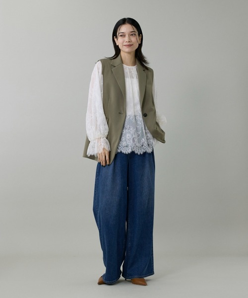 INED(イネド)の「レースブラウス(シャツ/ブラウス・レディース・オフホワイト/ブラック・9号)」の5枚目の写真