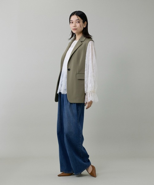 INED(イネド)の「レースブラウス(シャツ/ブラウス・レディース・オフホワイト/ブラック・9号)」の6枚目の写真