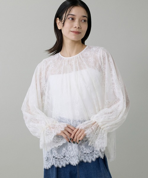 INED(イネド)の「レースブラウス(シャツ/ブラウス・レディース・オフホワイト/ブラック・9号)」の9枚目の写真