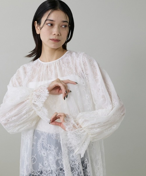 INED(イネド)の「レースブラウス(シャツ/ブラウス・レディース・オフホワイト/ブラック・9号)」の12枚目の写真