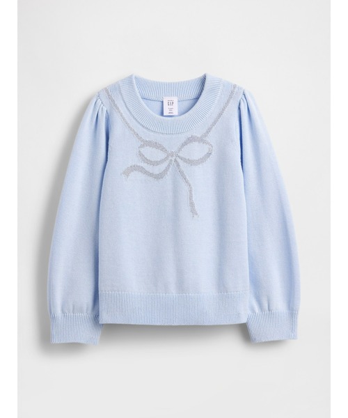 GAP(ギャップ)の「パフスリーブ セーター (幼児・ベビー)(ニット/セーター・キッズ・ライトグレー/パープル/ブルー/アイボリー/ライトブルー/ベージュ/ピンク・70cm/80cm/90cm/95cm/100cm/105cm/110cm)」の2枚目の写真