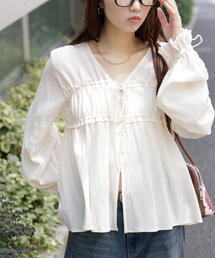 FREE'S MART | ◆シャーリング切り替えＶネックブラウス(シャツ/ブラウス)