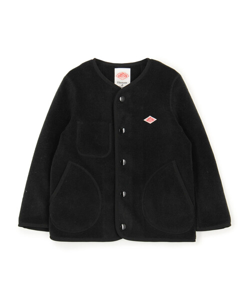 新品未使用　ダントン　DANTON ノーカラーフリースジャケット　ブラック KIDS' FLEECE COLLARLESS JACKET（ノーカラージャケット）｜DANTON