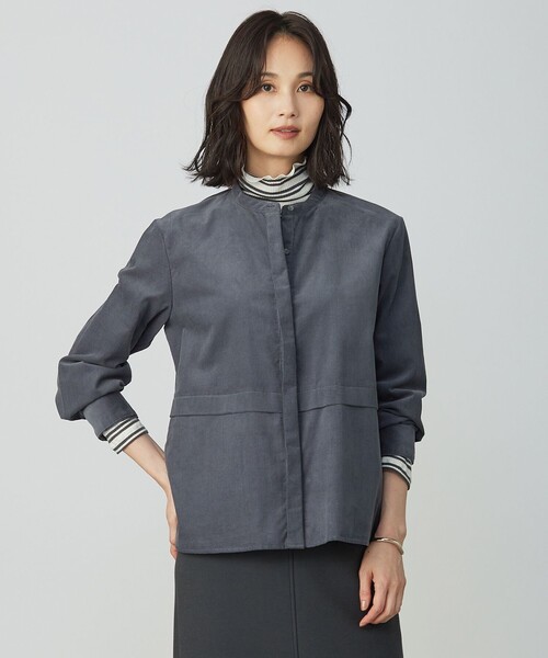J.PRESS Ladies(J.プレス レディス)の「Lightシャツコール ブラウス(シャツ/ブラウス・レディース・ベージュ系/ブラウン系/グレー系・XS)」の1枚目の写真