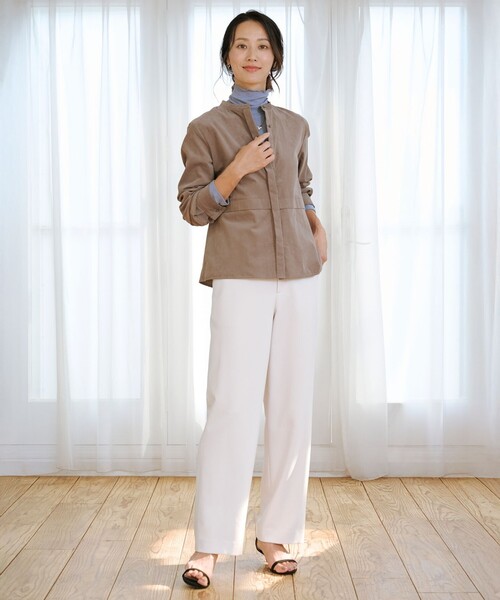 J.PRESS Ladies(J.プレス レディス)の「Lightシャツコール ブラウス(シャツ/ブラウス・レディース・ベージュ系/ブラウン系/グレー系・XS)」の4枚目の写真