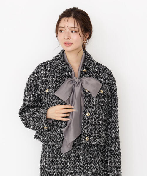 PROPORTION BODY DRESSING（プロポーションボディドレッシング）の「＜ウォッシャブル＞シアーボウタイブラウス / 1215210909（シャツ/ブラウス・レディース・グレー/ピンク/ホワイト系その他・MEDIUM/SMALL）」の6枚目の写真