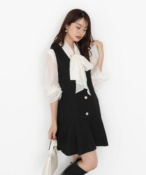 PROPORTION BODY DRESSING（プロポーションボディドレッシング）の「＜ウォッシャブル＞シアーボウタイブラウス / 1215210909（シャツ/ブラウス・レディース・グレー/ピンク/ホワイト系その他・MEDIUM/SMALL）」の15枚目の写真