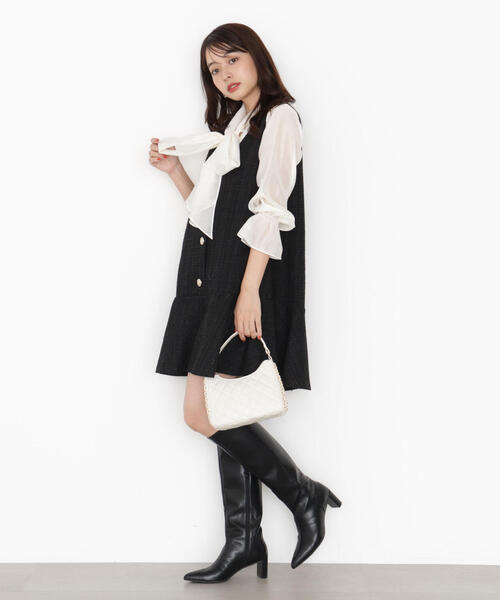 PROPORTION BODY DRESSING（プロポーションボディドレッシング）の「＜ウォッシャブル＞シアーボウタイブラウス / 1215210909（シャツ/ブラウス・レディース・グレー/ピンク/ホワイト系その他・MEDIUM/SMALL）」の16枚目の写真