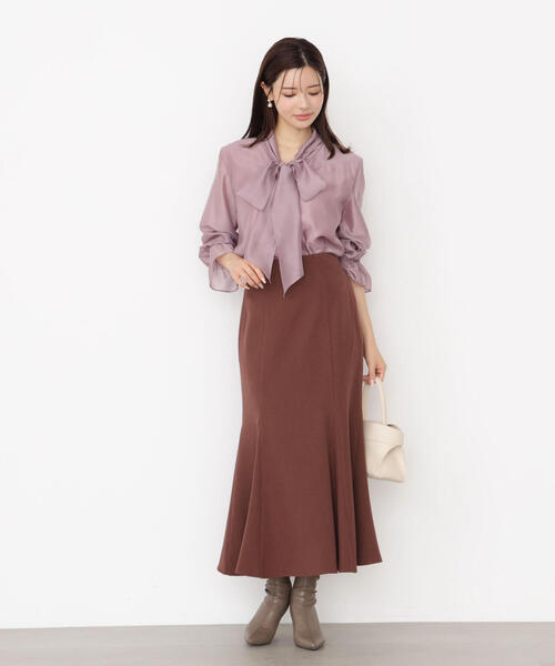 PROPORTION BODY DRESSING（プロポーションボディドレッシング）の「＜ウォッシャブル＞シアーボウタイブラウス / 1215210909（シャツ/ブラウス・レディース・グレー/ピンク/ホワイト系その他・MEDIUM/SMALL）」の21枚目の写真