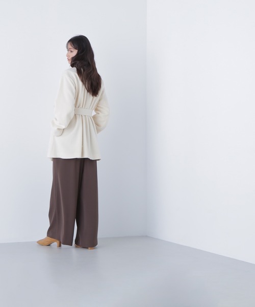 NATURAL BEAUTY BASIC（ナチュラルビューティーベーシック）の「◇ベルテッドミディコート（その他アウター・レディース・チャコールグレー/ベージュ/オフホワイト・SMALL/MEDIUM）」の6枚目の写真