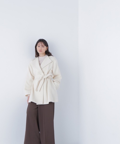 NATURAL BEAUTY BASIC（ナチュラルビューティーベーシック）の「◇ベルテッドミディコート（その他アウター・レディース・チャコールグレー/ベージュ/オフホワイト・SMALL/MEDIUM）」の11枚目の写真