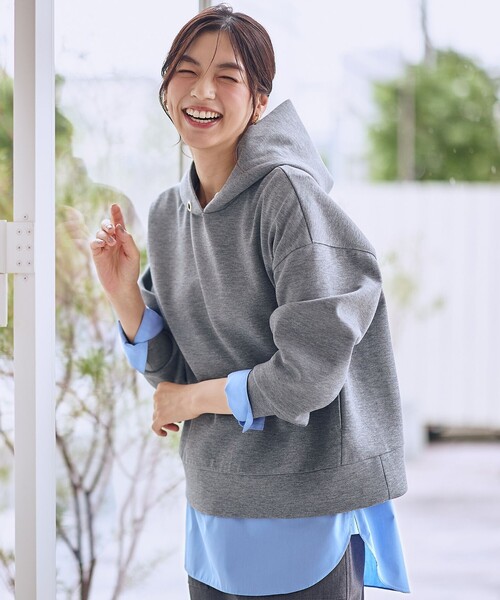 ANY(エニィ)の「【WEB限定】ダンボールパーカー(パーカー・レディース・グレー系/アイボリー系/ブラック系/ワイン系・F)」の3枚目の写真